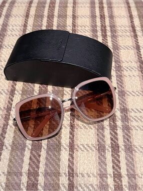 Prada pink frame and brown gradient lenses sunglasses